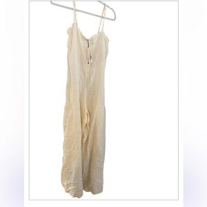 ZARA NWT Cream Color Jumpsuit - Wide Leg - Size Medium